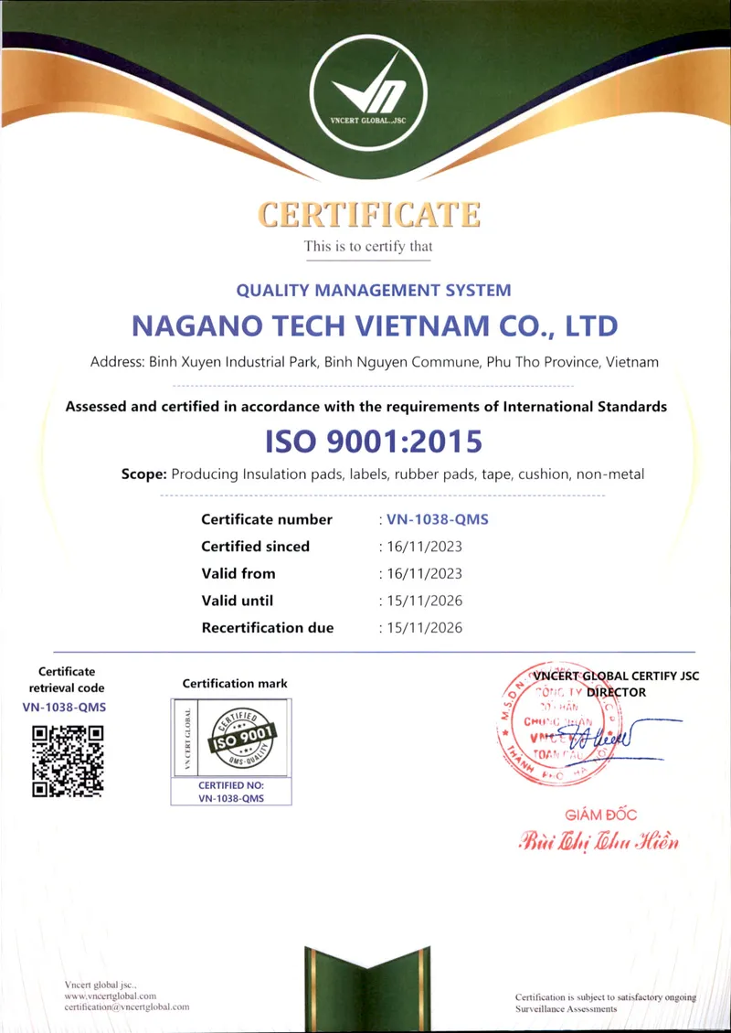 ISO 14001 Certificate - Page 1