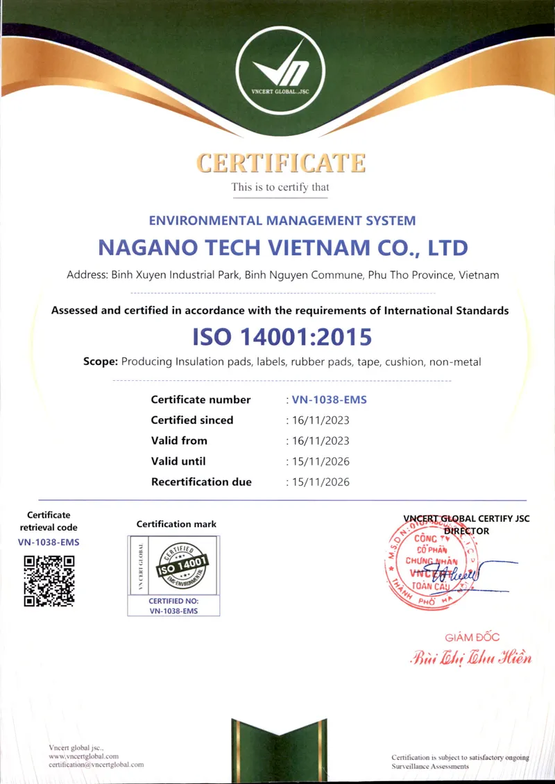 ISO 14001 Certificate - Page 2